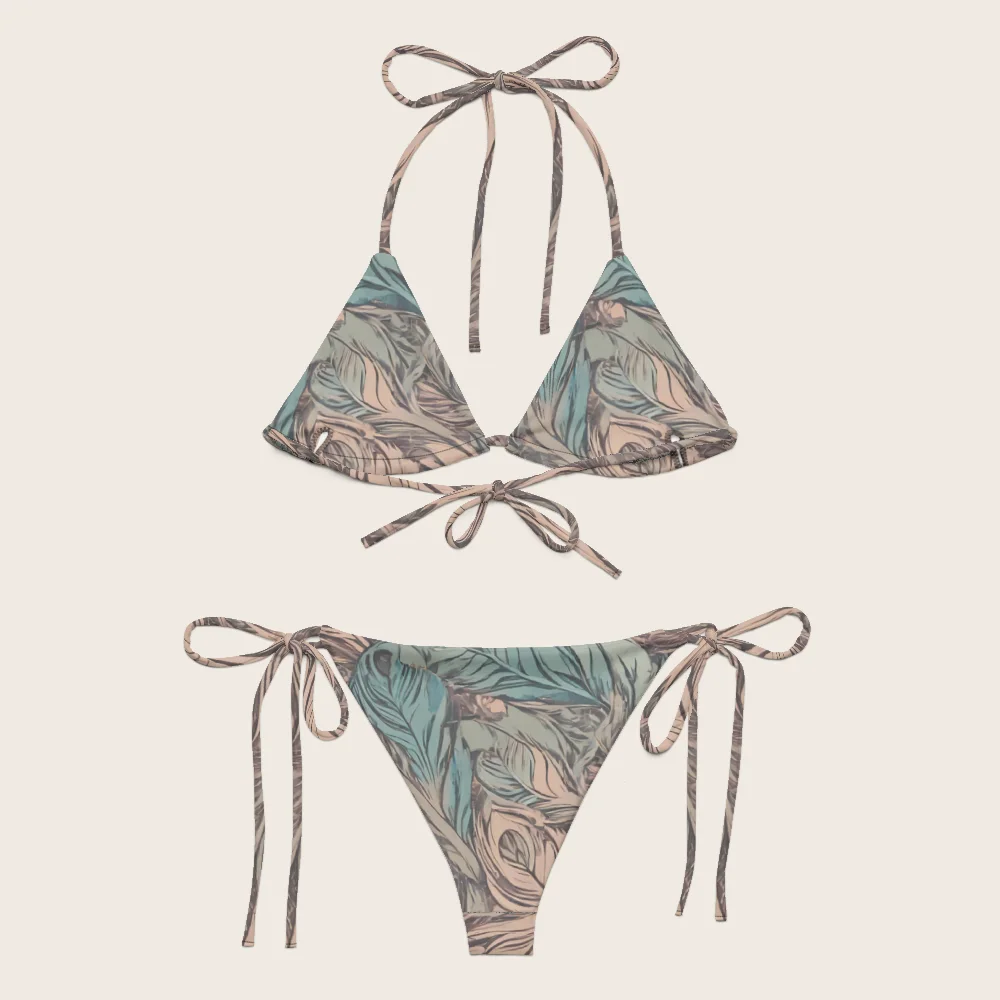 String Bikini on model