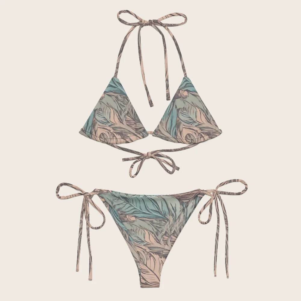 String Bikini on model