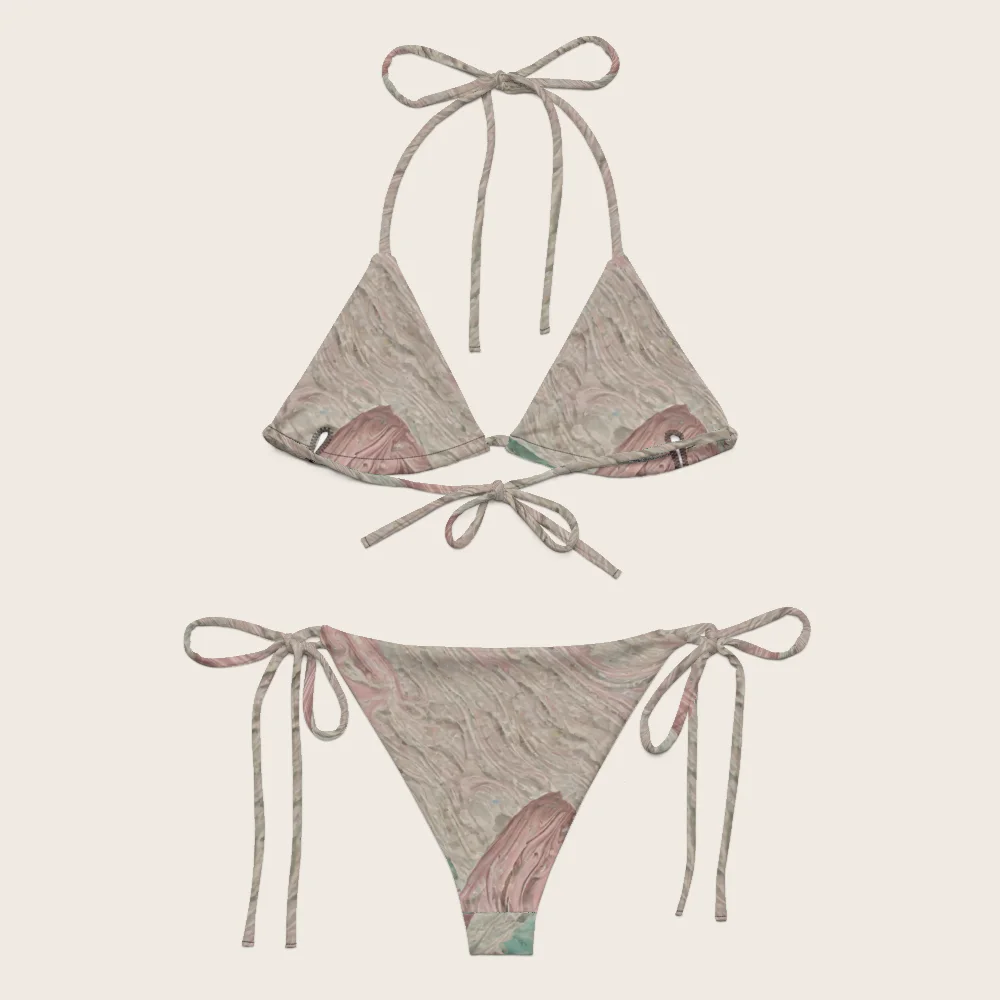 String Bikini on model