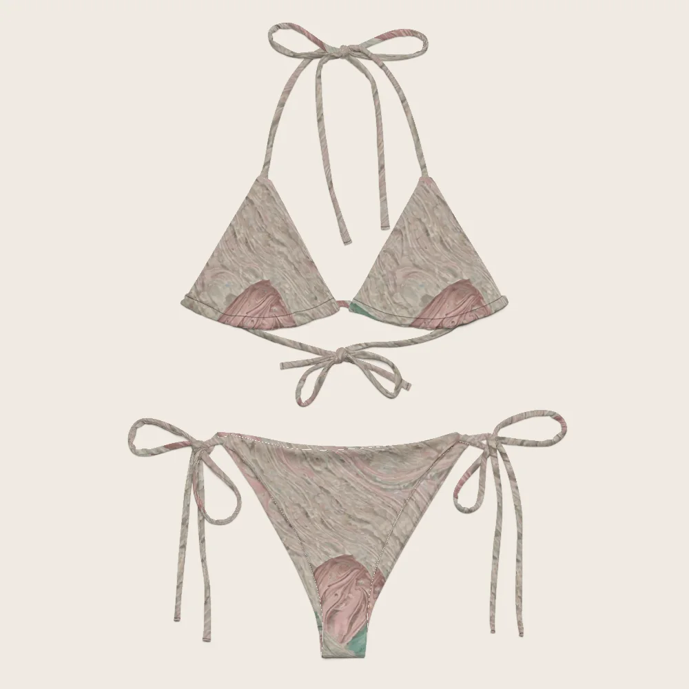 String Bikini on model