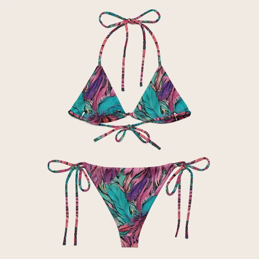 String Bikini on model
