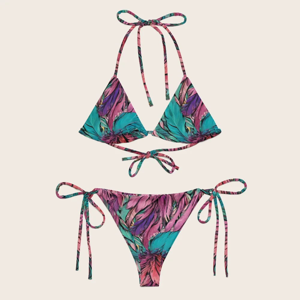 String Bikini on model