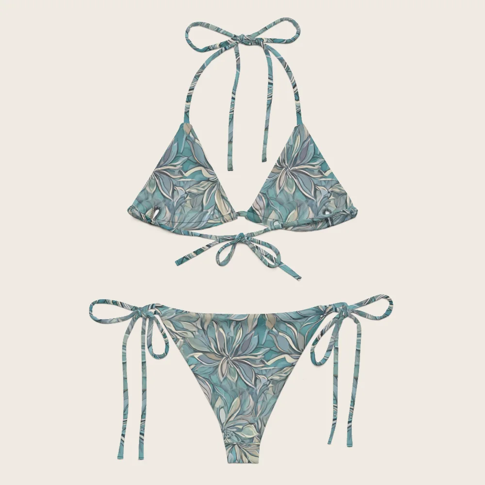 String Bikini on model