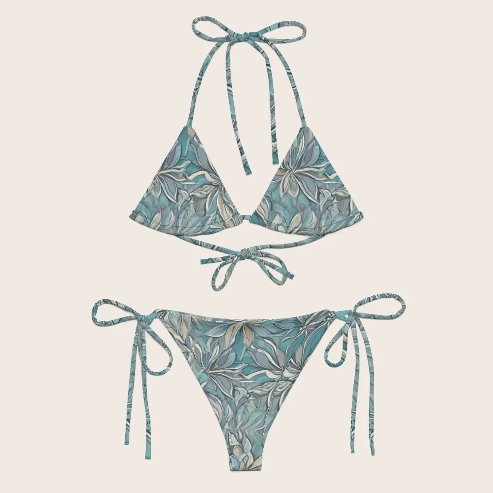 String Bikini on model