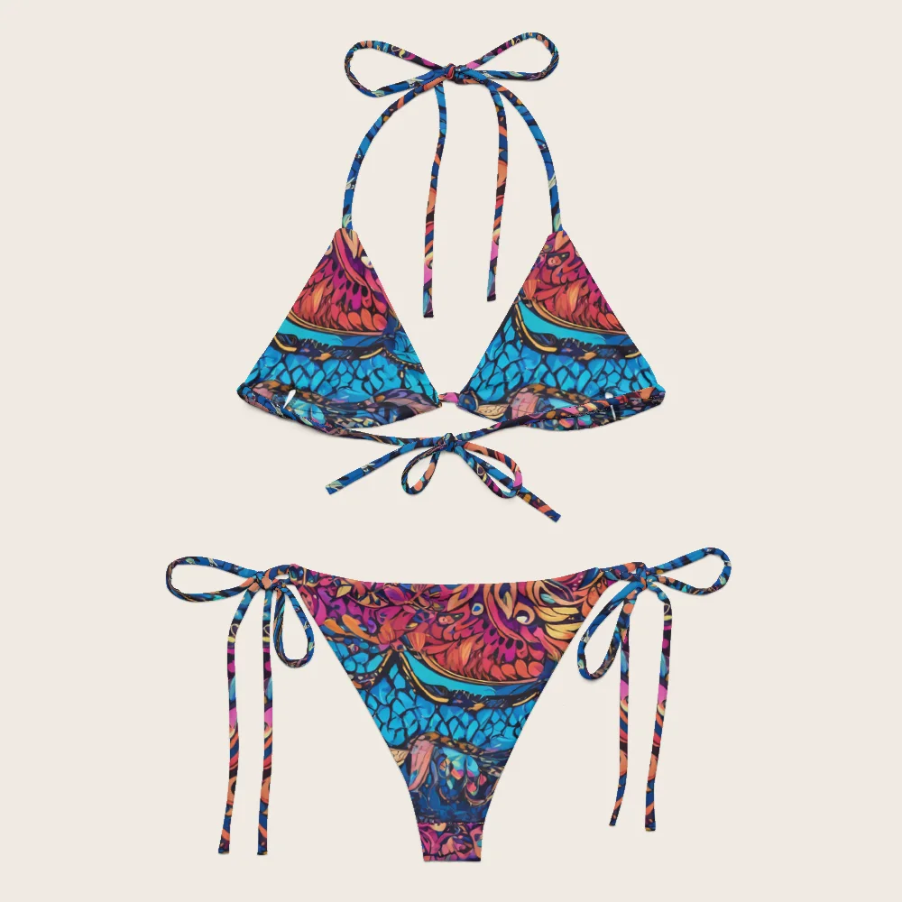 String Bikini on model