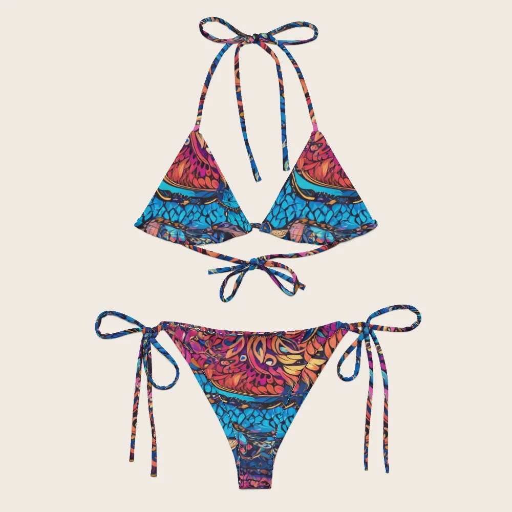 String Bikini on model