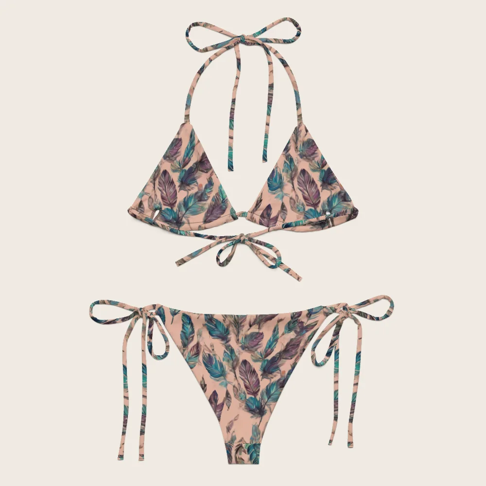 String Bikini on model