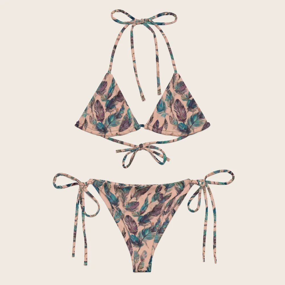 String Bikini on model