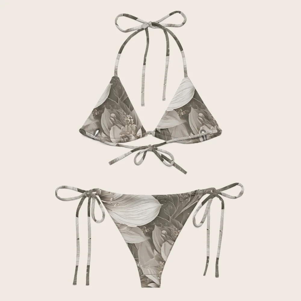 String Bikini on model