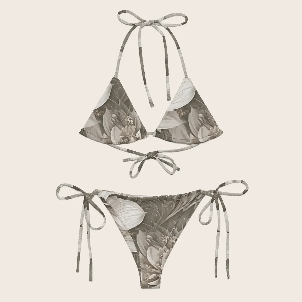 String Bikini on model