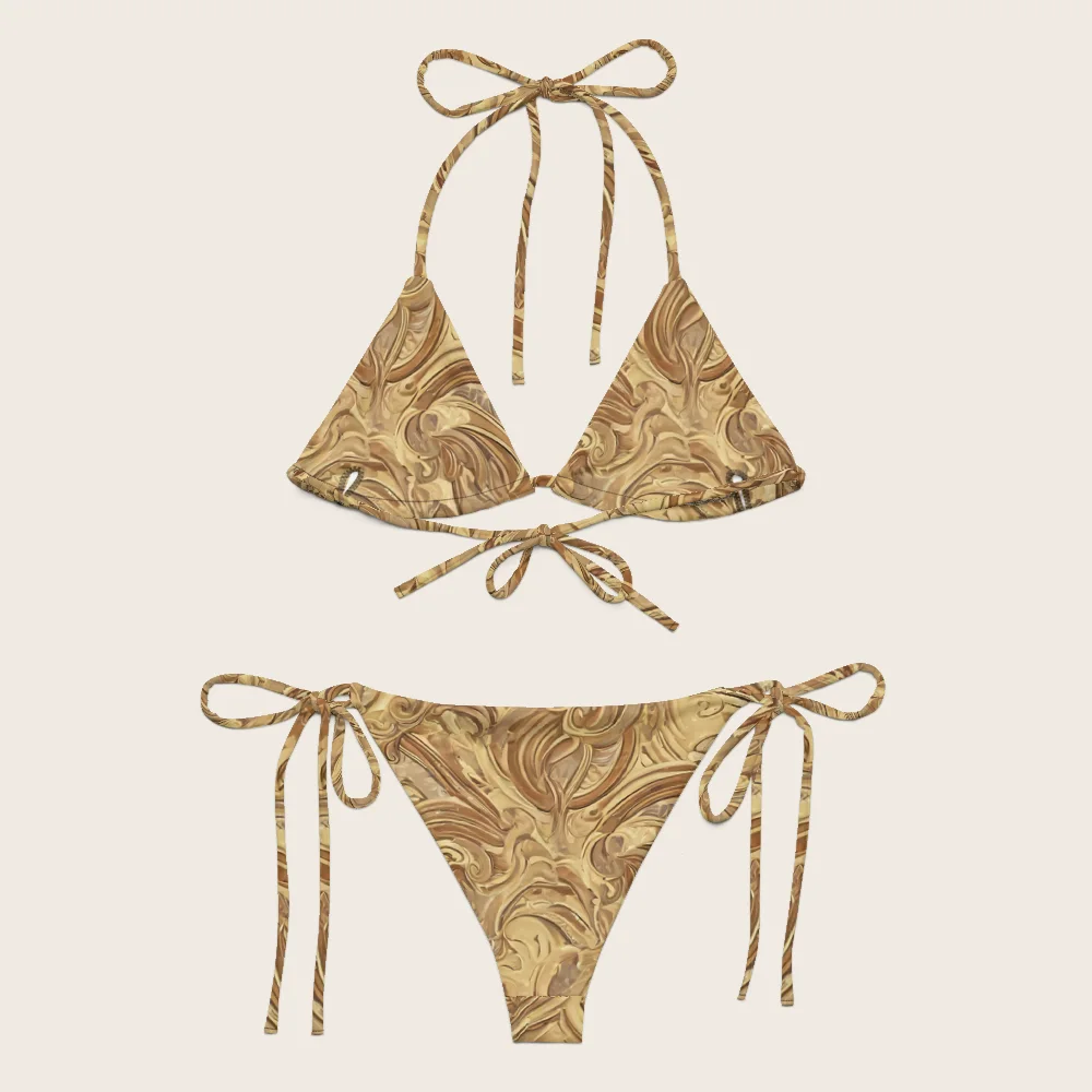 String Bikini on model