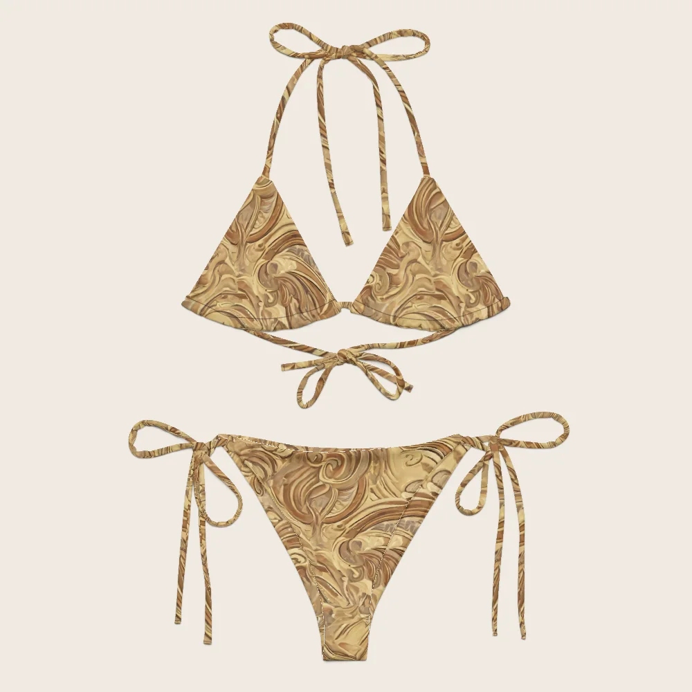 String Bikini on model