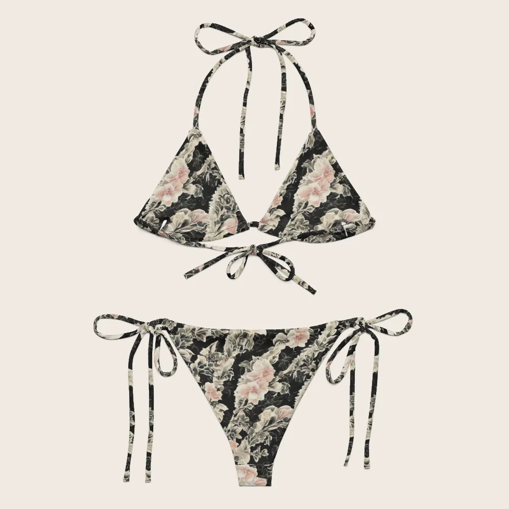 String Bikini on model