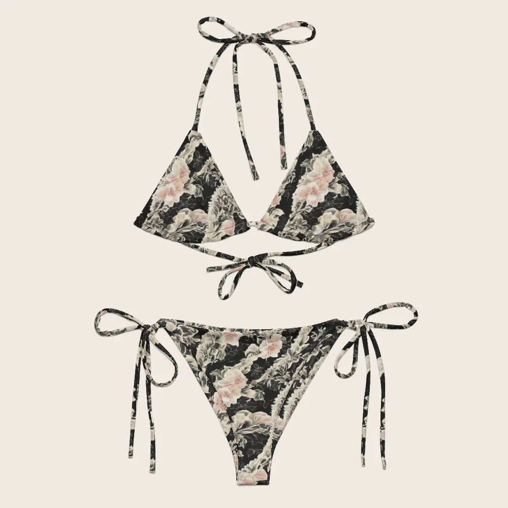 String Bikini on model
