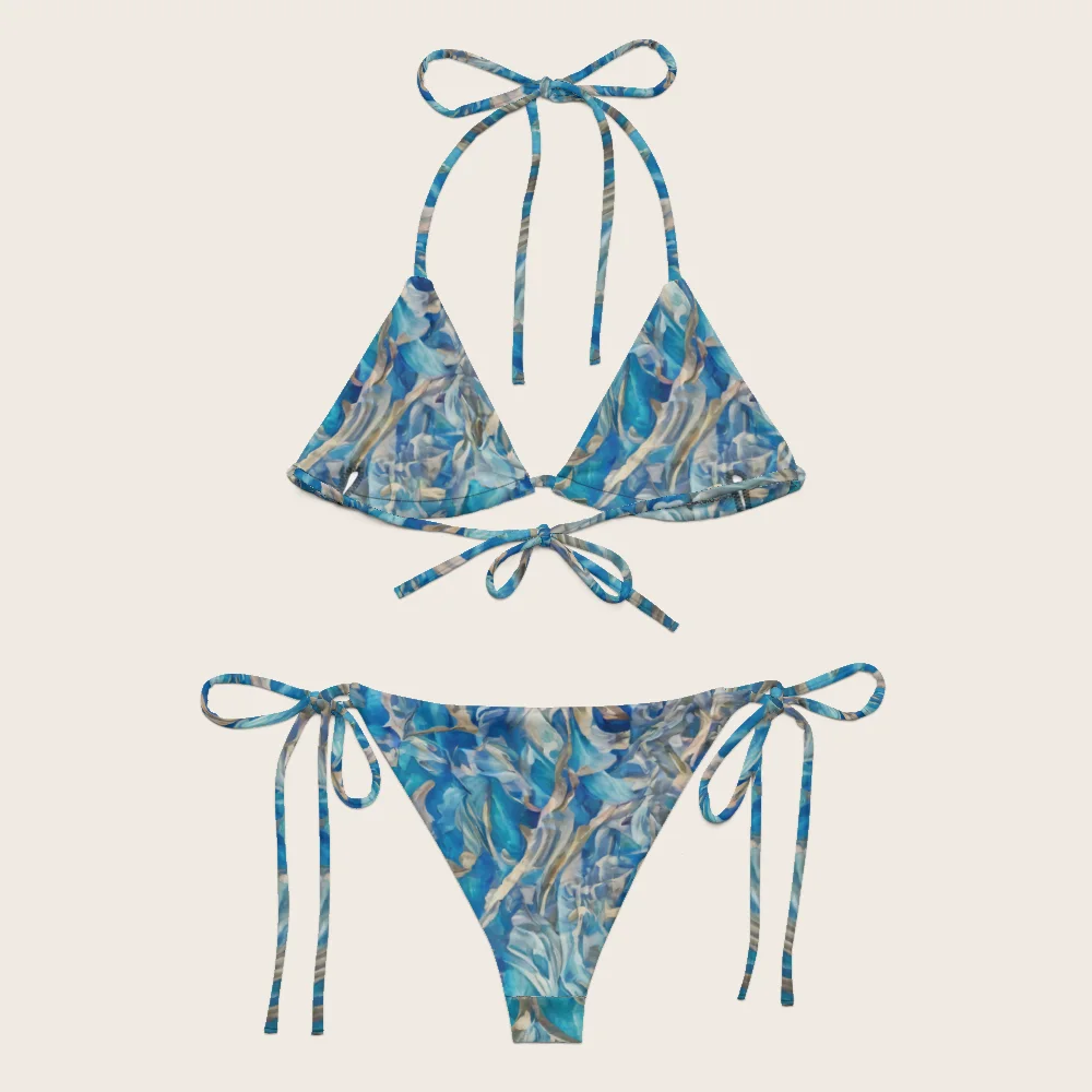String Bikini on model