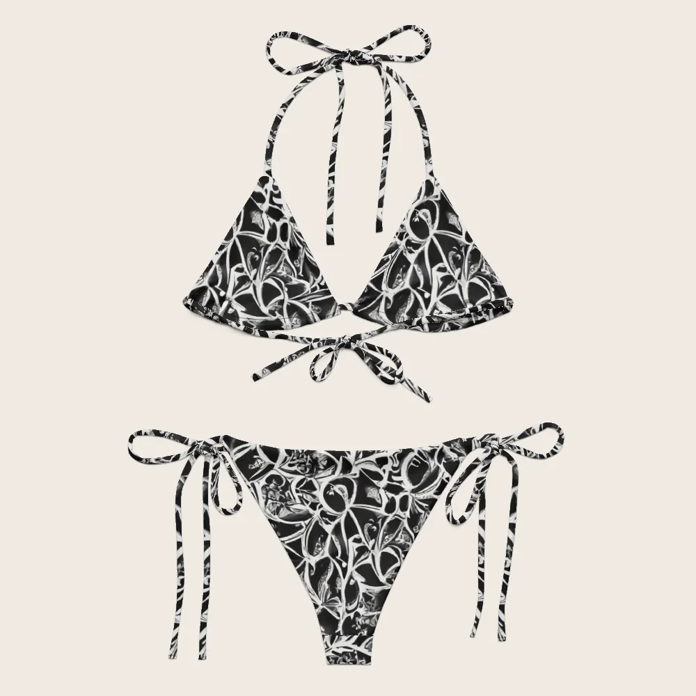 String Bikini on model