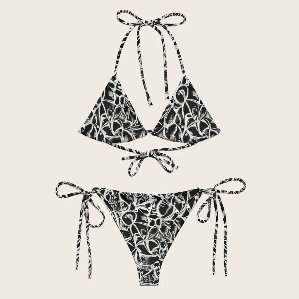 String Bikini on model