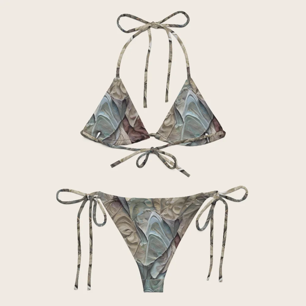 String Bikini on model