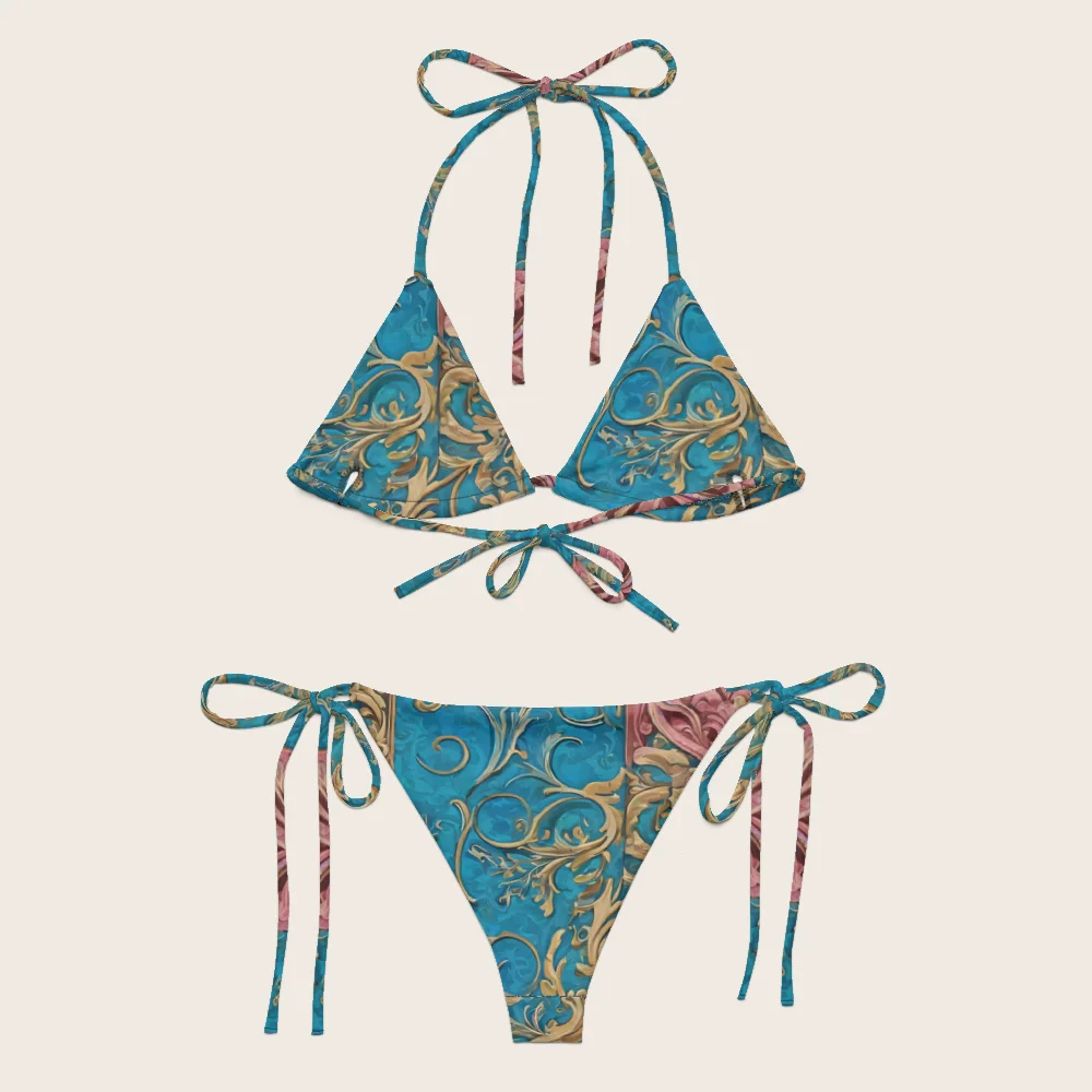 String Bikini on model