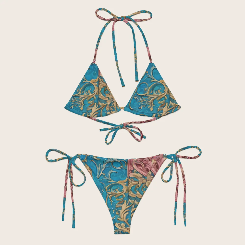 String Bikini on model