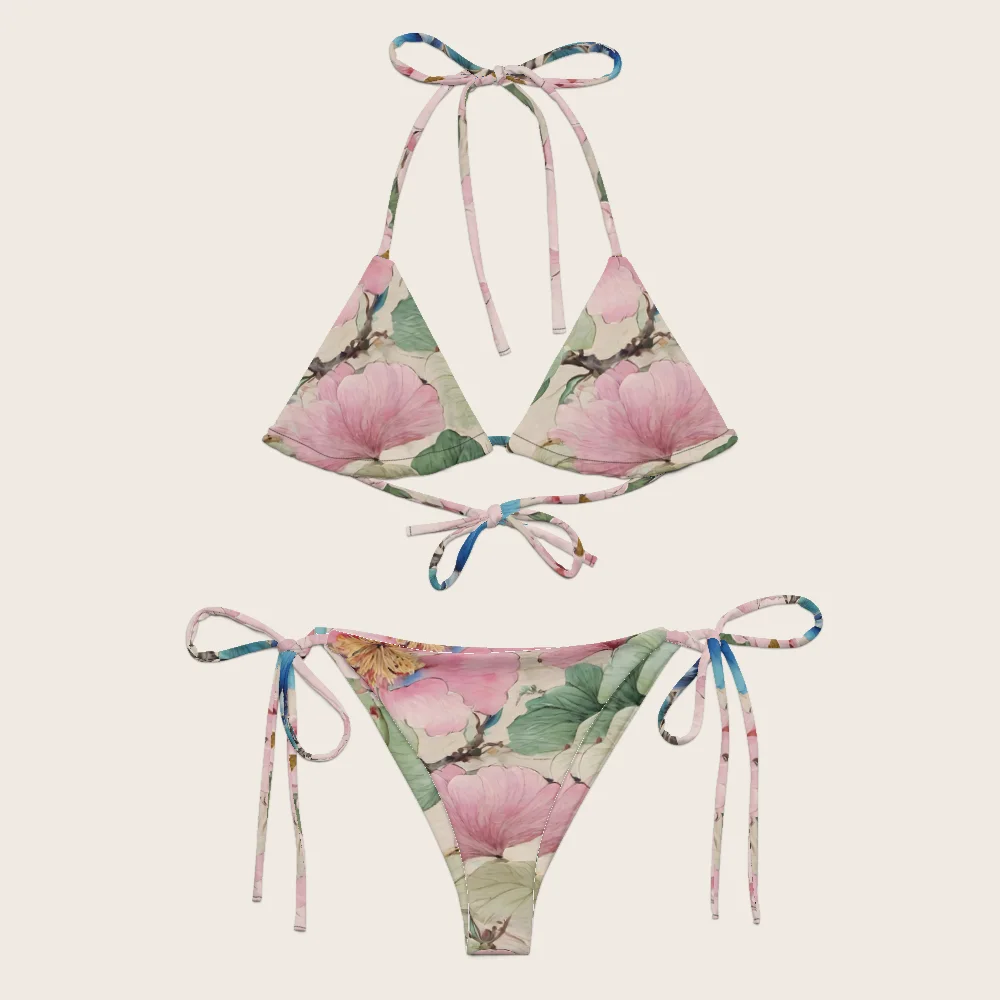 String Bikini on model