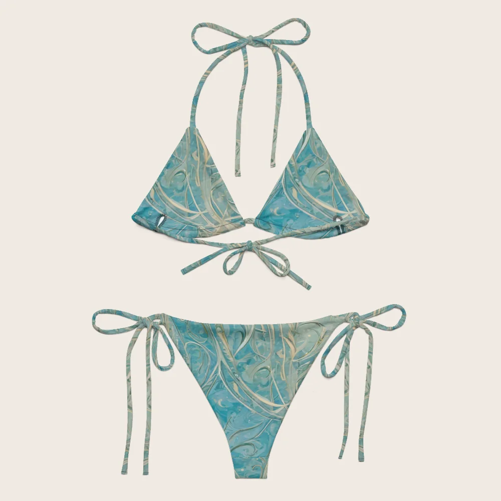 String Bikini on model