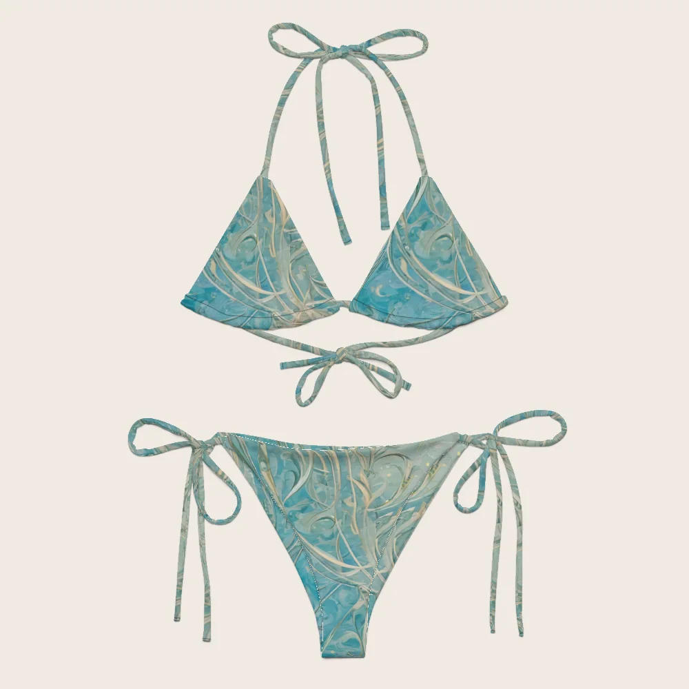String Bikini on model