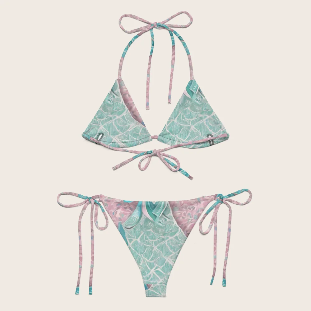 String Bikini on model