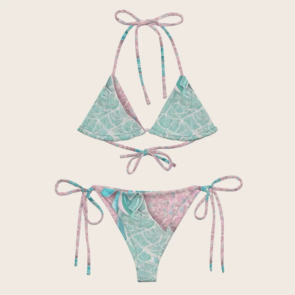 String Bikini on model