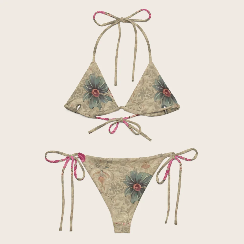 String Bikini on model