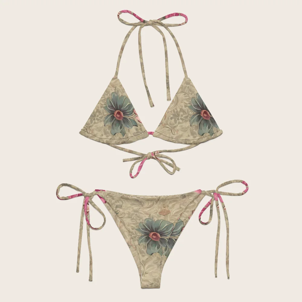 String Bikini on model