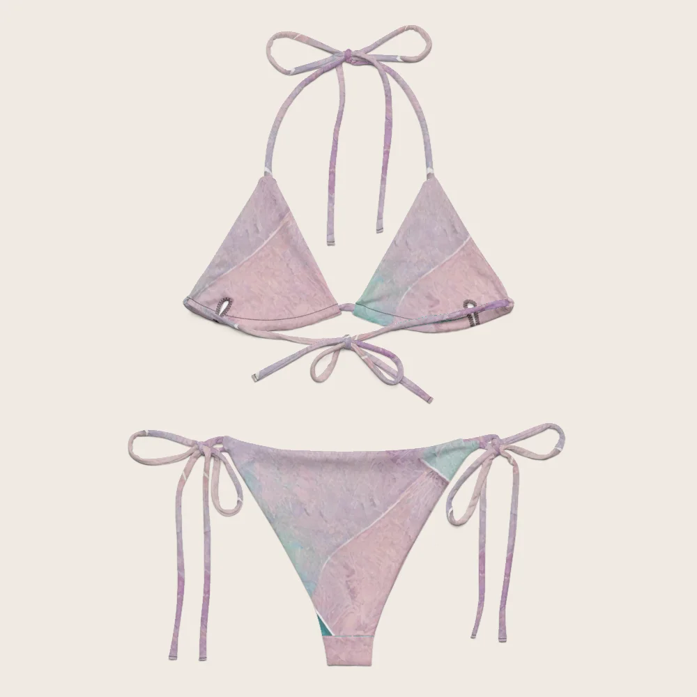 String Bikini on model