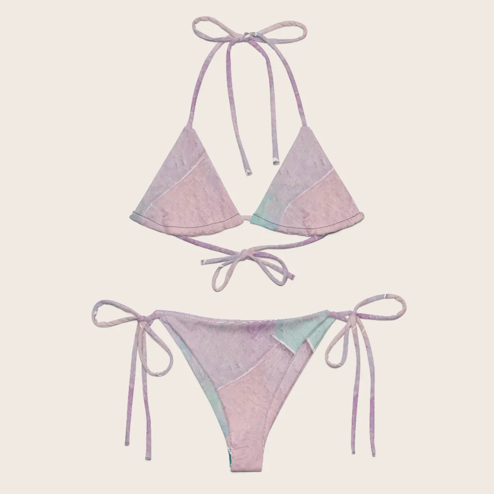 String Bikini on model