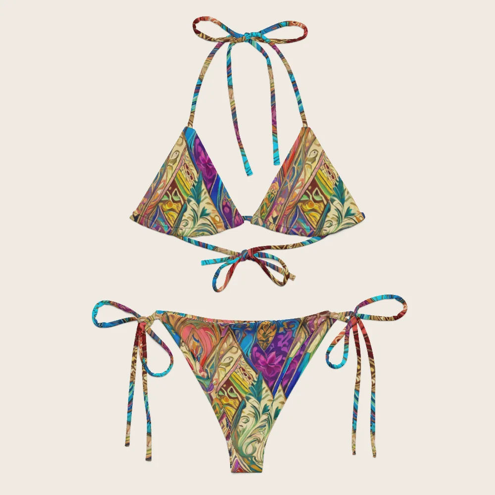 String Bikini on model