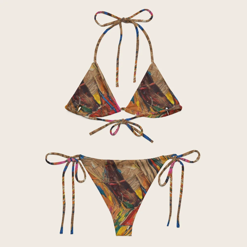 String Bikini on model