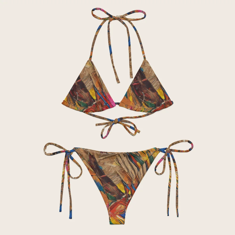 String Bikini on model