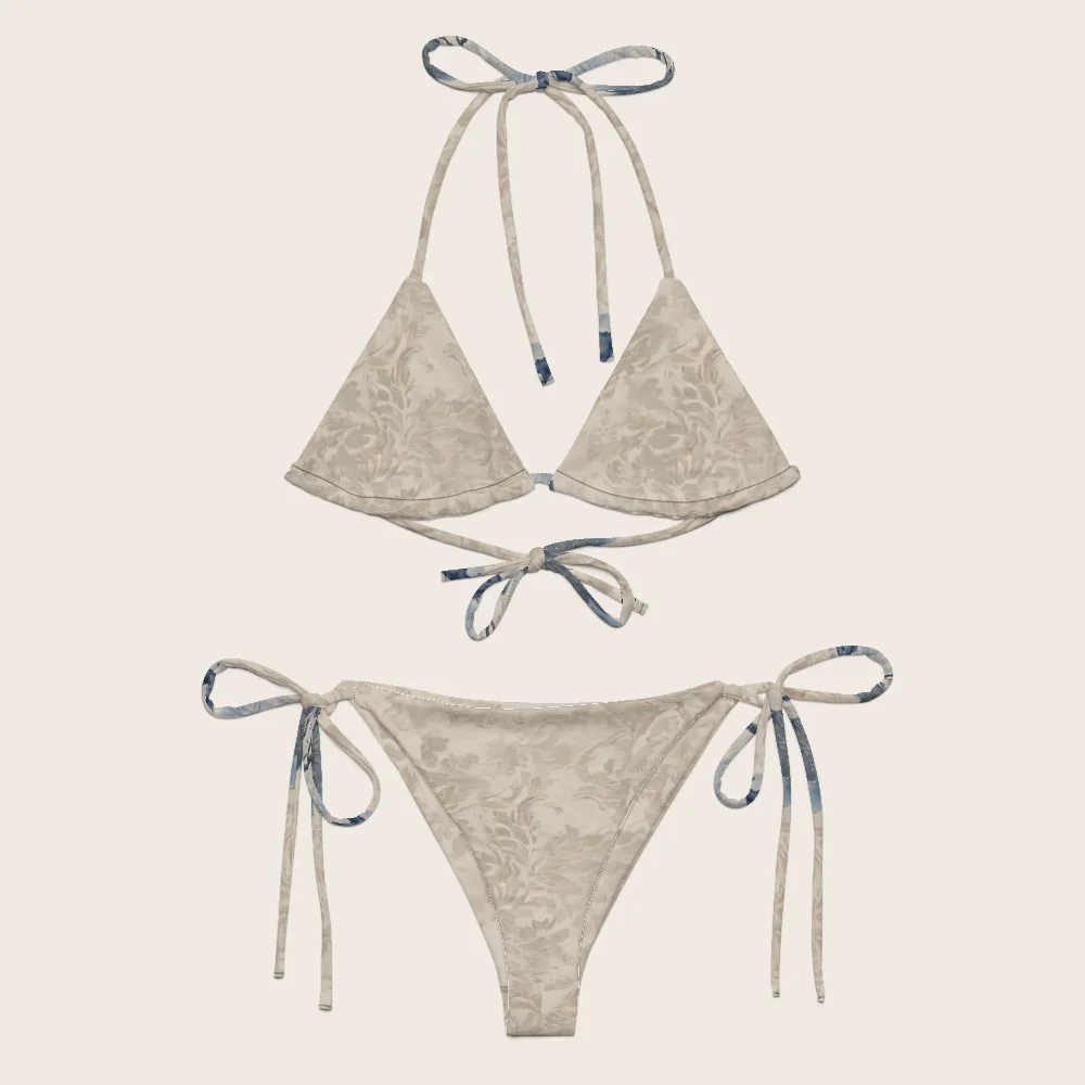 String Bikini on model