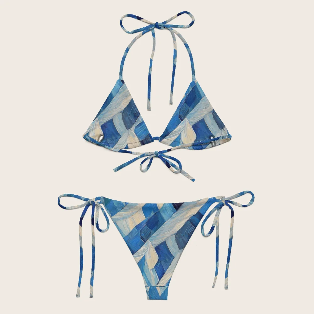 String Bikini on model