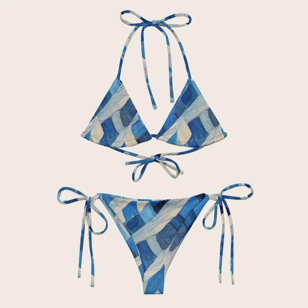 String Bikini on model