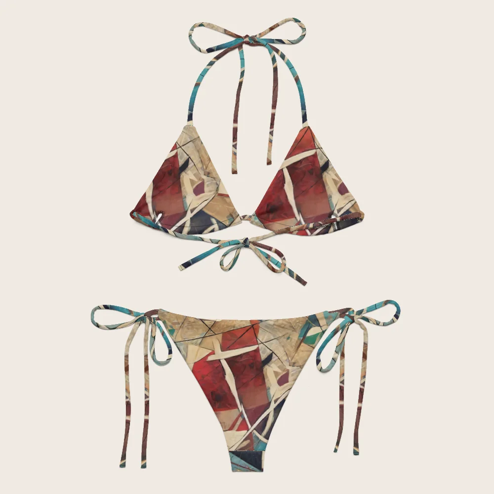 String Bikini on model