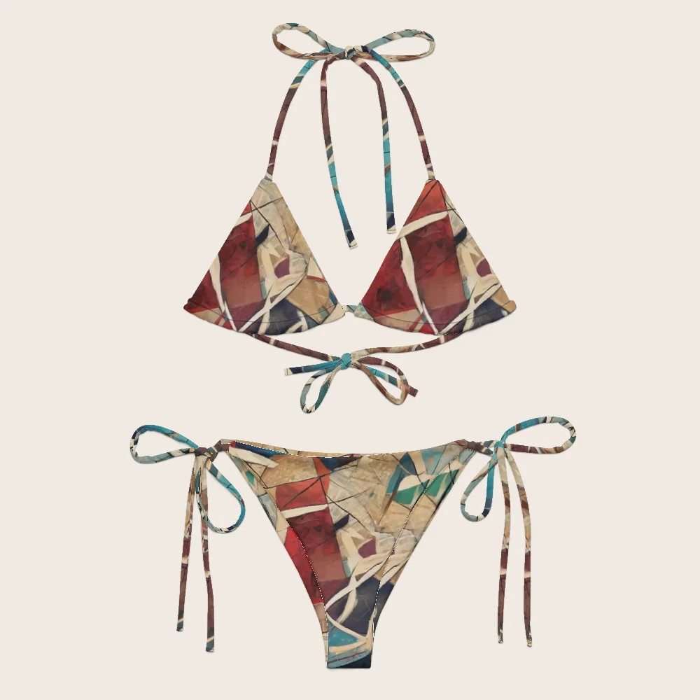 String Bikini on model