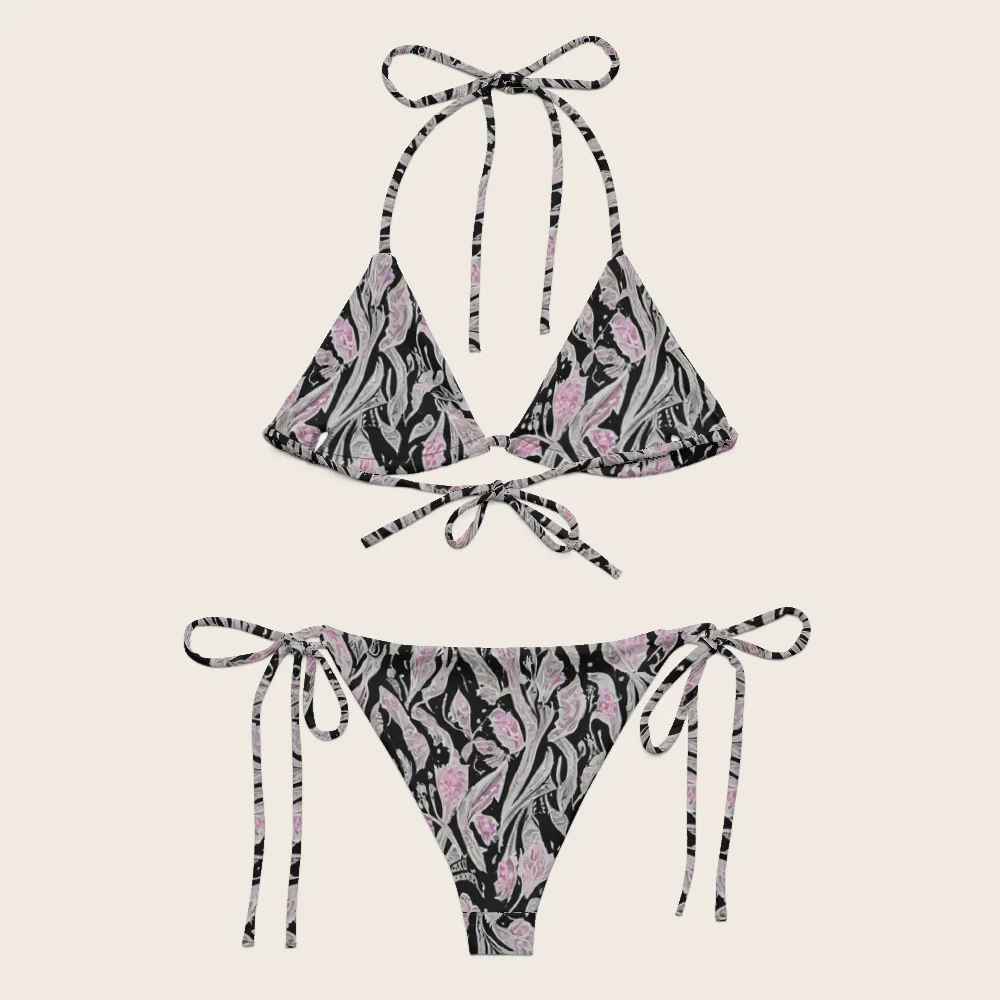 String Bikini on model