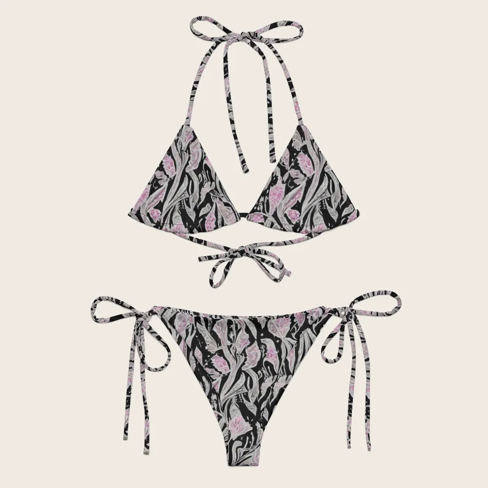 String Bikini on model