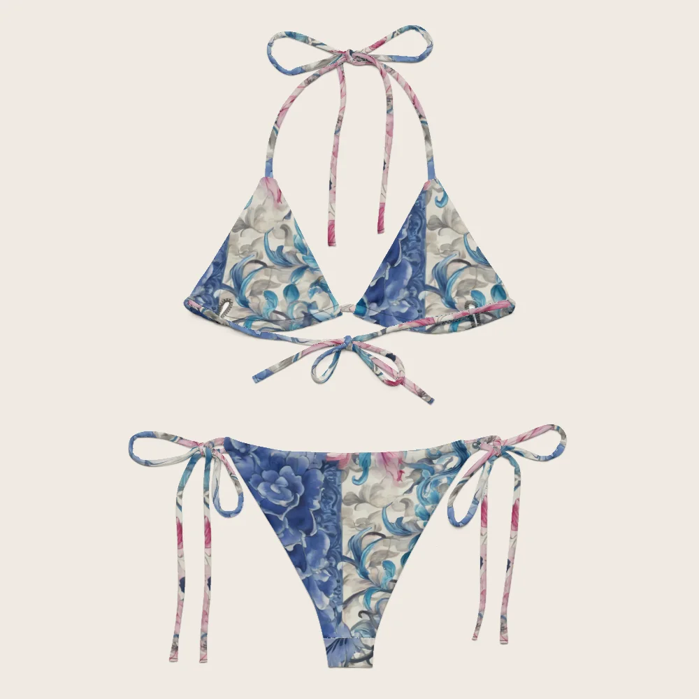 String Bikini on model