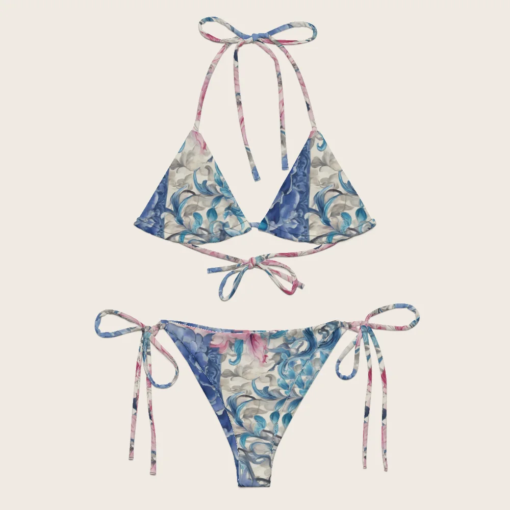 String Bikini on model