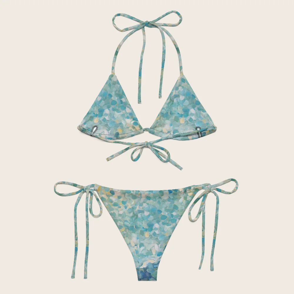 String Bikini on model