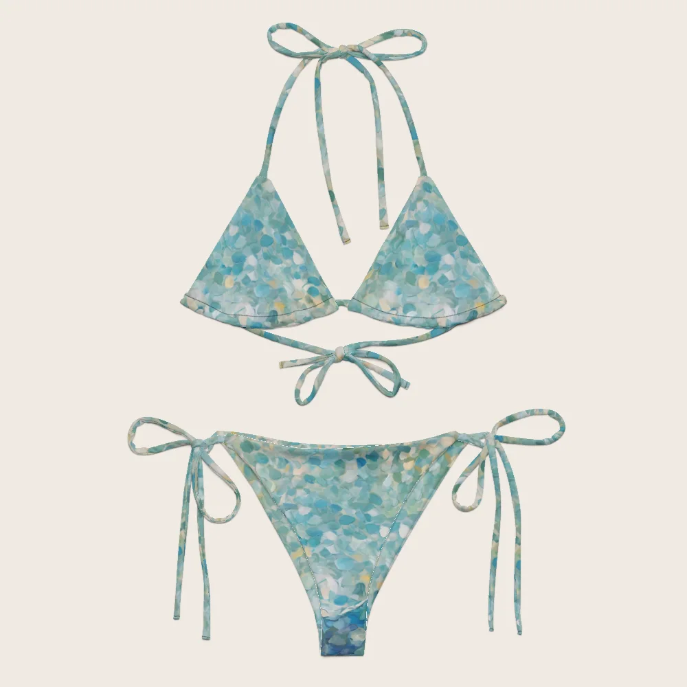 String Bikini on model