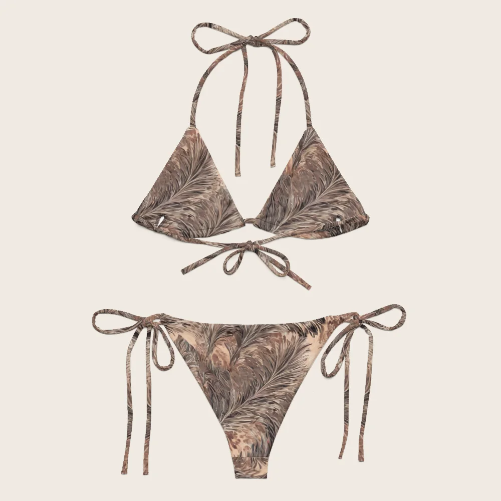 String Bikini on model