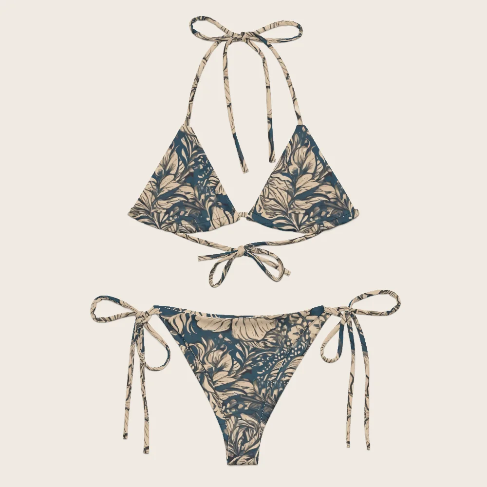 String Bikini on model