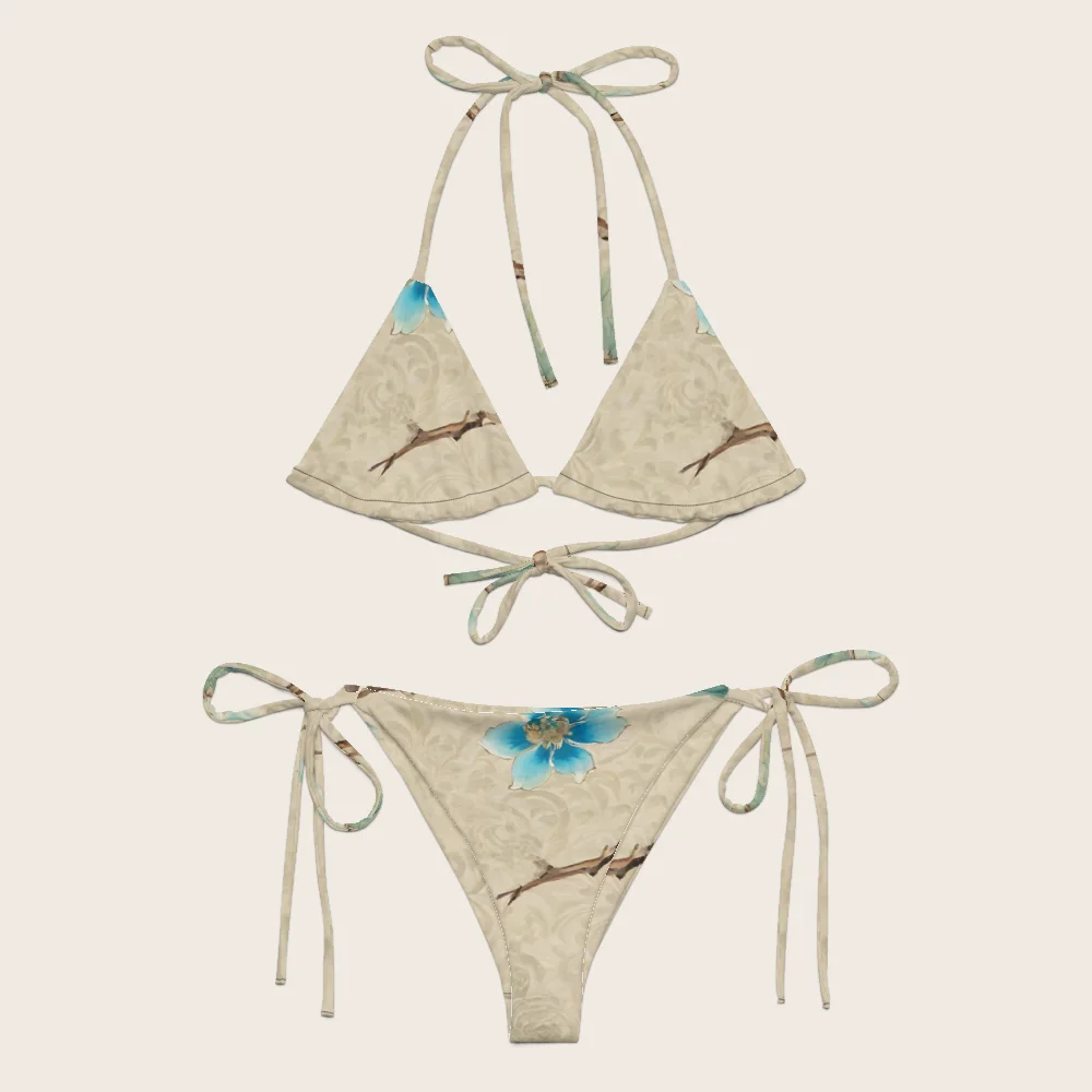 String Bikini on model